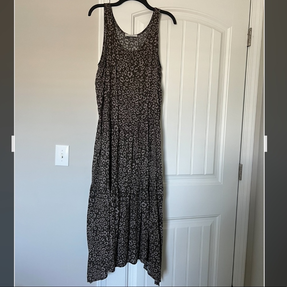 CJLA Leopard gray and black maxi dress-size Large
